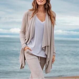 BAREFOOT DREAMS CozyChic Ultra Lite Hi/Lo Cardi in Pale Pink SZ L/XL
